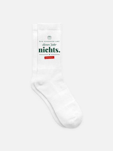 Wir schenken uns nichts Ragebait Weihnachten Paar - Tennissocken - Weiß