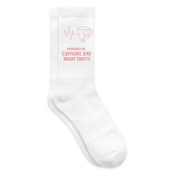Kaffeeherz für Nachtschichthelden - Tennissocken - Weiß - Rechts