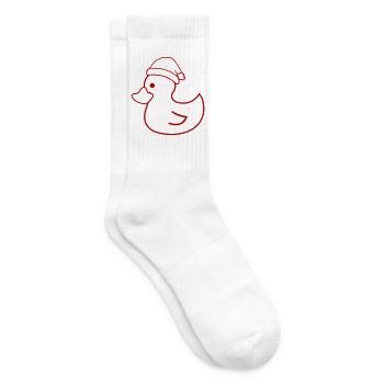 Weihnachtsente Silhouette mit Mütze - Tennissocken - Weiß - Rechts