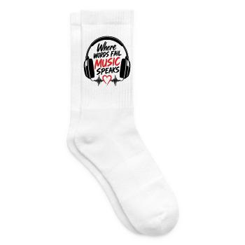 Where Words Fail Music Speaks  - Tennissocken - Weiß - Rechts