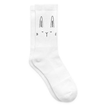 Hase Hasengesicht Gesicht Geschenkidee - Tennissocken - Weiß - Rechts