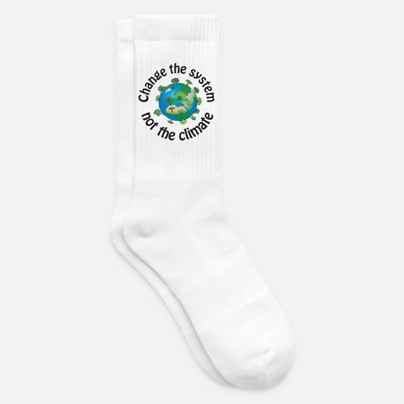Changer le système, pas le climat noir - Chaussettes de tennis - blanc