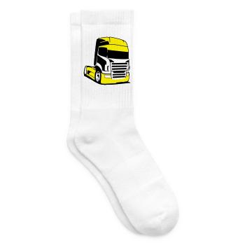 Camion Jaune Pop Art - Chaussettes de tennis - blanc - Droite