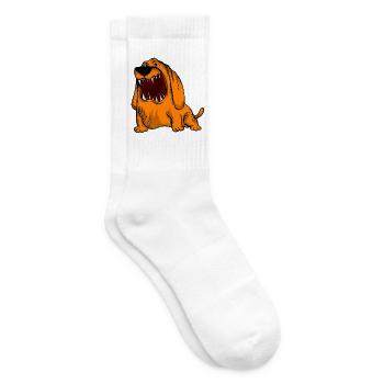 Furchtbarer orangefarbener Knurrer Welpe - Tennissocken - Weiß - Rechts