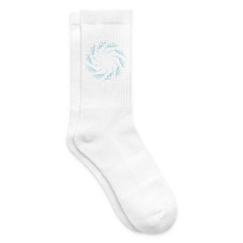 gepunktete Form gekreiselt Polygon Windrad Zahnrad - Tennissocken - Weiß - Rechts