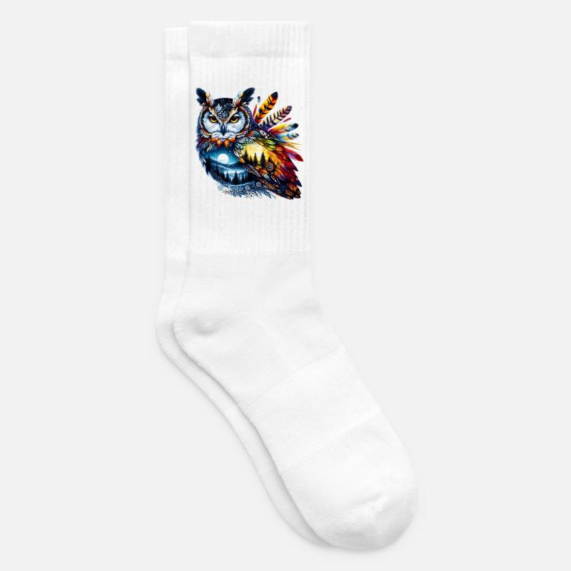 Eule - Tennissocken - Weiß