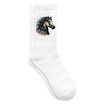 Pferd - Tennissocken - Weiß - Rechts
