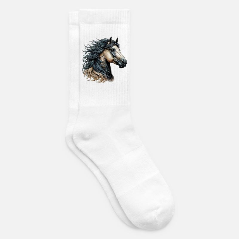 Pferd - Tennissocken - Weiß