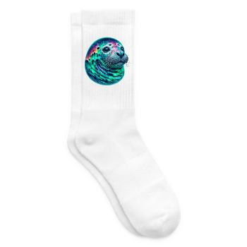 Aurora Borealis Seal - Tennis socks - white - Right