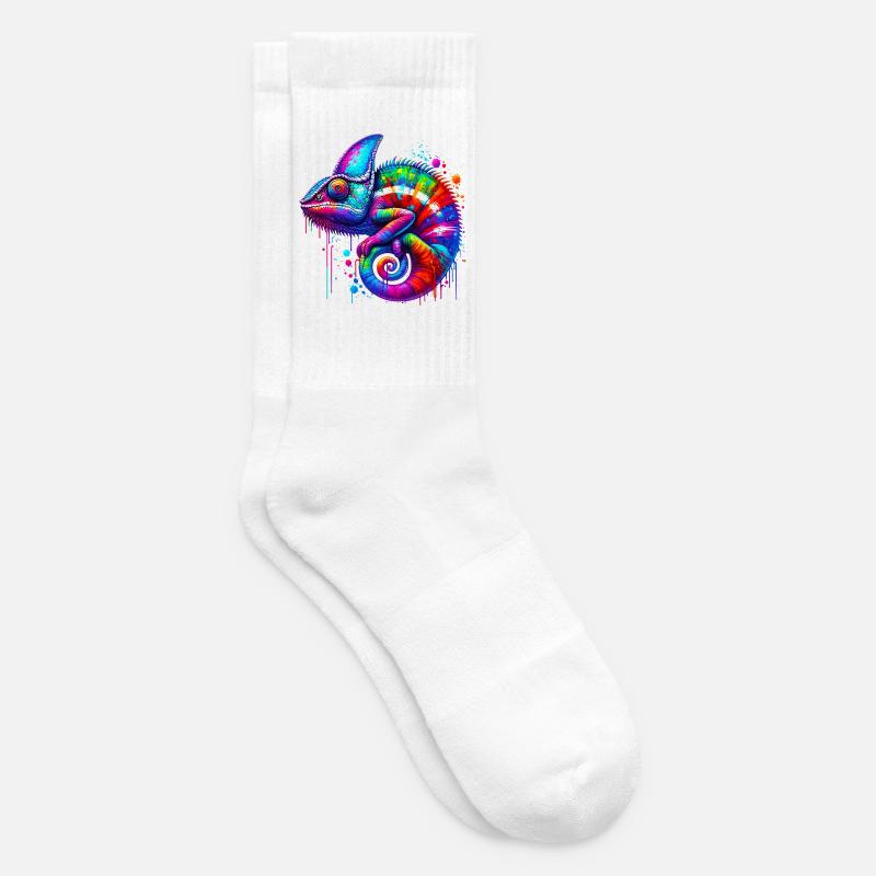 Chamäleon - Tennissocken - Weiß