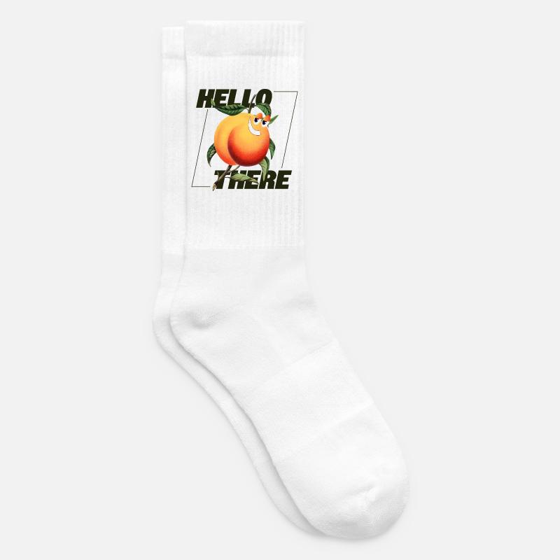 Peach Retro – Déclaration Hello There - Chaussettes de tennis - blanc