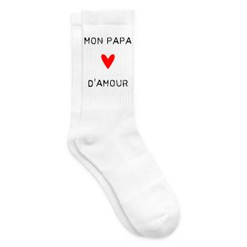 FÊTE DES PÈRES. BONNE FÊTE PAPA. PAPA. BONNE FÊTE. - Chaussettes de tennis - blanc - Droite