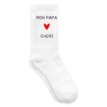 PAPA. VATERTAG. FROHER VATERTAG. ALLES GUTE ZUM GEBURTSTAG. - Tennissocken - Weiß - Rechts