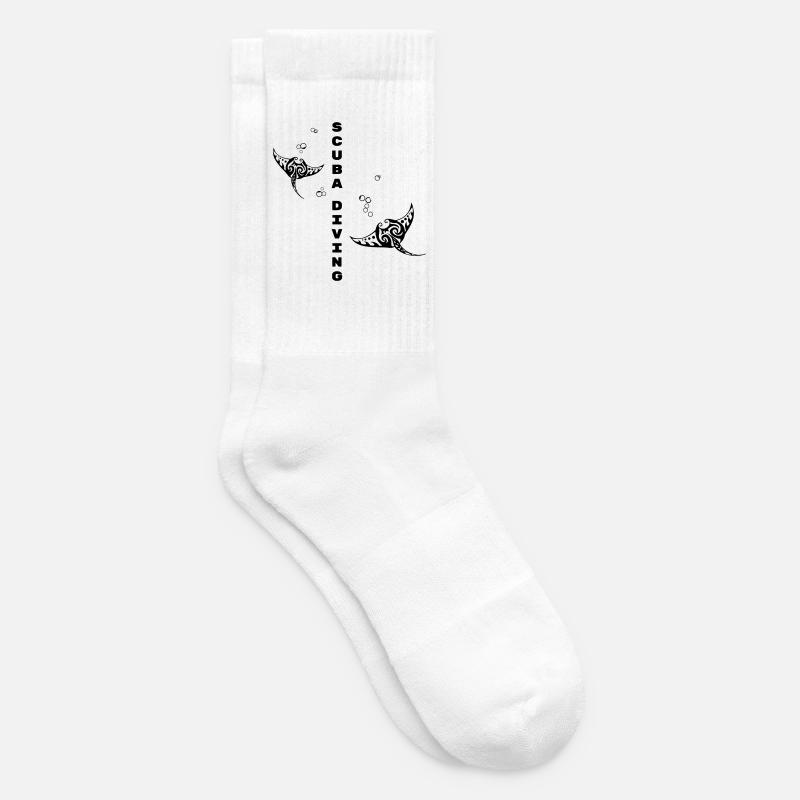 Tauchen – Stammes-Mantarochen-Design - Tennissocken - Weiß