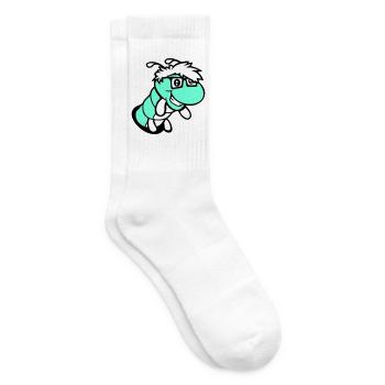 nerd caterpillar looks hole geek worm horn-rimmed glasses smart - Tennis socks - white - Right