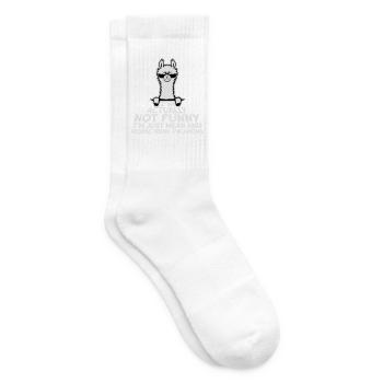 Lama Alpaka Not Funny Just Mean People Think Joke - Tennissocken - Weiß - Rechts