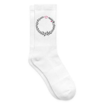 Kranz Blumenkranz mit Krone und Herz - Tennissocken - Weiß - Rechts