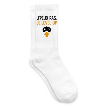 J’peux pas – je level up Geek Gamer Gaming - Chaussettes de tennis - blanc - Droite