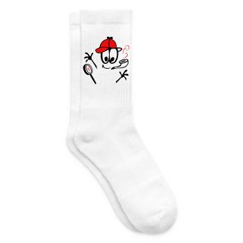 Detektiv mit Pfeife - Tennissocken - Weiß - Rechts
