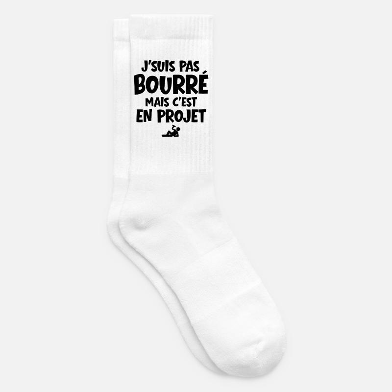 Alcohol, Party, Drinking - Tennis socks - white
