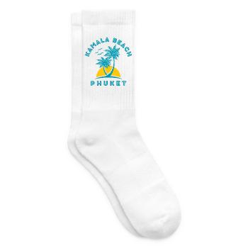 Kamala Beach Phuket Sunset Palm - Tennis socks - white - Right