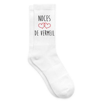 Vermeil-Hochzeit 45 Jahre Ehe - Tennissocken - Weiß - Rechts