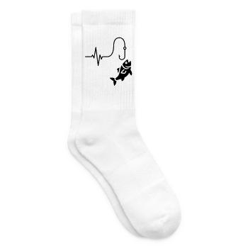 ECG Pulse Fish Silhouette - Tennis socks - white - Right