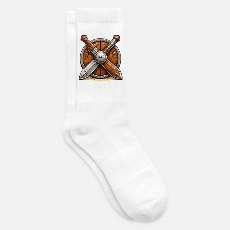 Shield and Swords Viking - Tennis socks - white