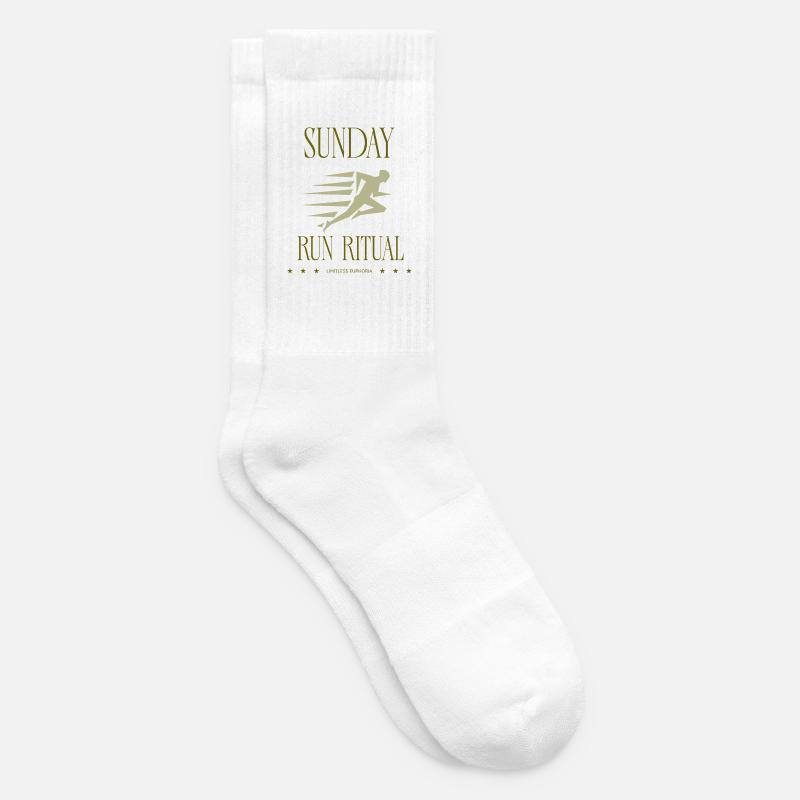 Coureur - Rituel de la course du dimanche - Chaussettes de tennis - blanc