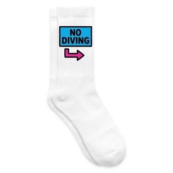No Diving Sign Pool Retro - Tennis socks - white - Right