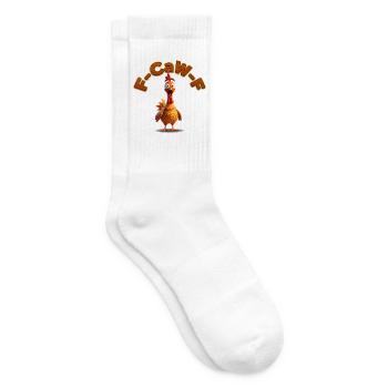F-Caw Cartoon Hahn | lustige Bilder, Lifestyle - Tennissocken - Weiß - Rechts