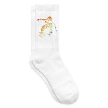 Skateboarder Junge Vintage Look - Tennissocken - Weiß - Rechts