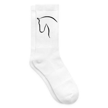 Pferd elegante Silhouette Pferdekopf - Tennissocken - Weiß - Rechts