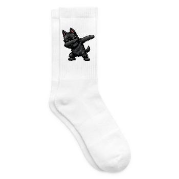 Dab du Scottish Terrier dans un style comique - Chaussettes de tennis - blanc - Droite