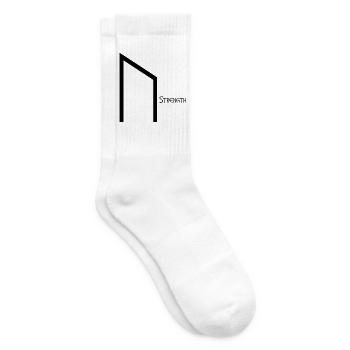 Uruz Rune with Sense Black – Viking Futhark - Tennis socks - white - Right