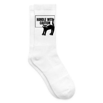 Cat Caution Tee - Tennis socks - white - Right