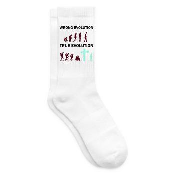Evolution to the Cross: Faith Wins - Tennis socks - white - Right