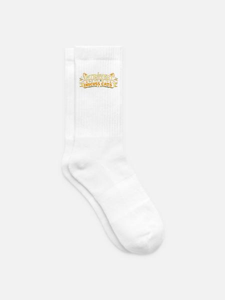 Introvertiert, aber bereit, über Katzen zu sprechen - Tennissocken - Weiß