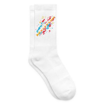 Flöte Farbklecks - Tennissocken - Weiß - Rechts