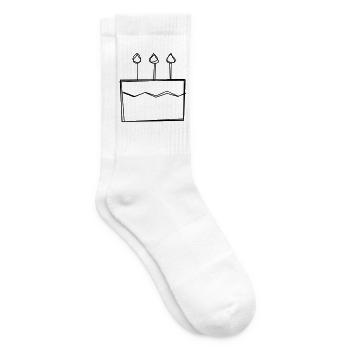 Geburtstagstorte handgezeichnet - Tennissocken - Weiß - Rechts