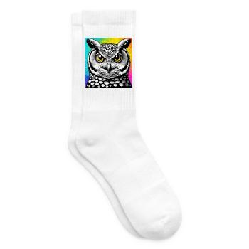 Eule - Tennissocken - Weiß - Rechts