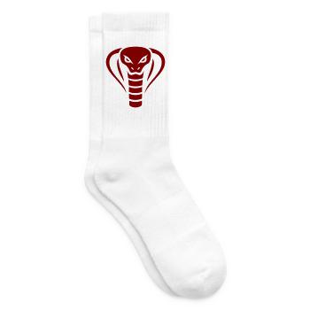 Deep Red Minimalist Royal Cobra - Tennissocken - Weiß - Rechts