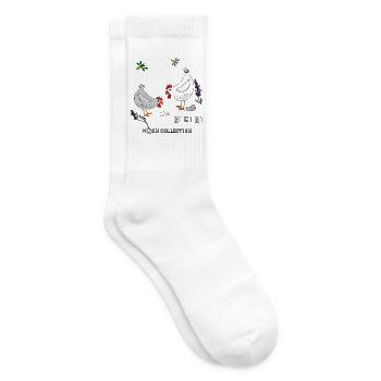 zwei Hühner   - Tennissocken - Weiß - Rechts