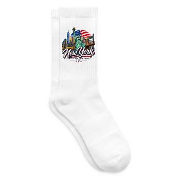 New York – The City That Never Sleeps - Tennissocken - Weiß - Rechts