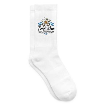Bayerisches Qualitätsprodukt - mit Edelweiß  - Tennissocken - Weiß - Rechts