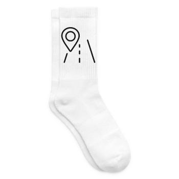 GPS-Straßennavigationslinien-Symbol - Tennissocken - Weiß - Rechts