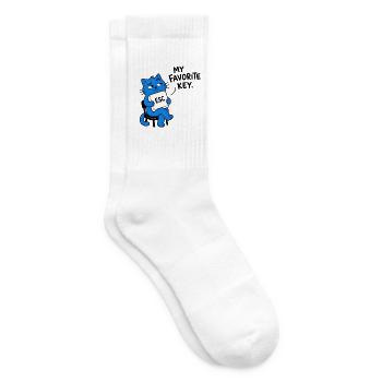 ESC MEIN LIEBLINGSSCHLÜSSEL – Chat Geek - Tennissocken - Weiß - Rechts