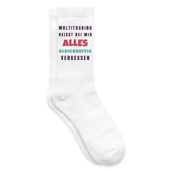 Multitasking heißt alles gleichzeitig vergessen - Tennissocken - Weiß - Rechts