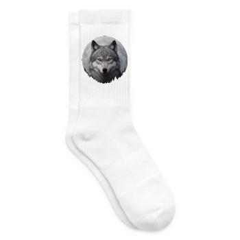 Mondwolf Portrait - Tennissocken - Weiß - Rechts