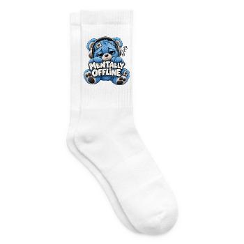 Mentally Offline Plüschbär - Tennissocken - Weiß - Rechts